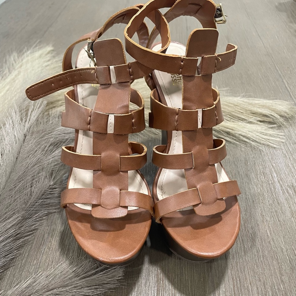 Brown Strappy Wedges
